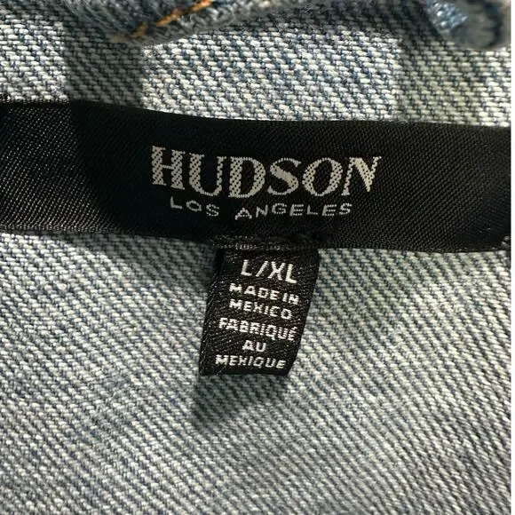 HUDSON Jean Jacket Denim Women’s Size Large / Extra Large - Picture 3 of 5